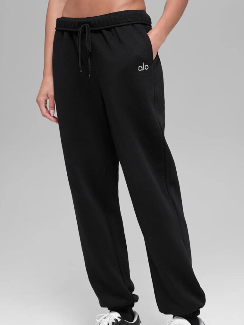 ALO Yoga Accolade Cotton Blend Logo Sweatpants In Black - Women's Size XL - NWT